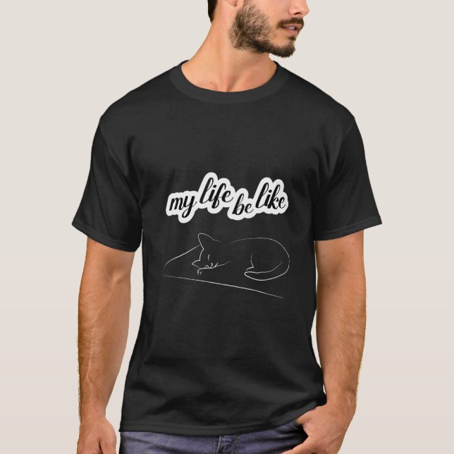 Schlafendes Katzenleben T-Shirt (Vorderseite)