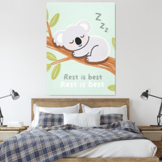 Schlafendes Koala-Kinderzimmer-Kunstwerk Leinwanddruck