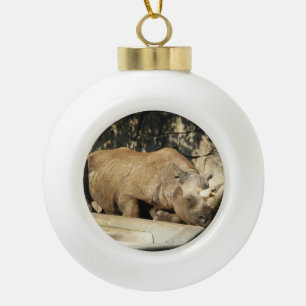 Schlafendes Nashorn Keramik Kugel-Ornament
