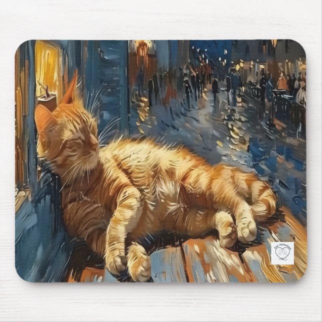 Schlafendes Orange Tabby-Mauspad Mousepad (Vorne)