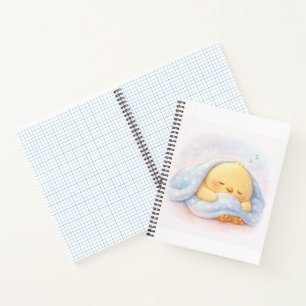 Schlafendes süßes Küken Alma Notizbuch Cozy Drea