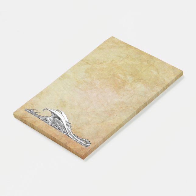 Schlafendrache Post-it Klebezettel (angewinkelt)