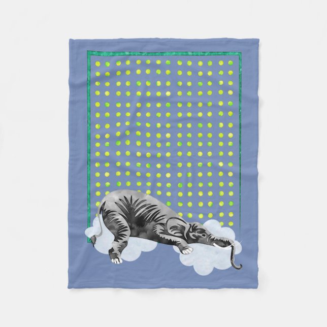 Schlafenelefant-Baby-Decke Fleecedecke (Vorderseite)
