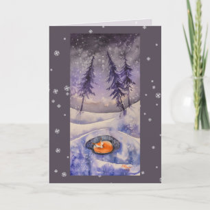 Schlafenfuchskarte Feiertagskarte