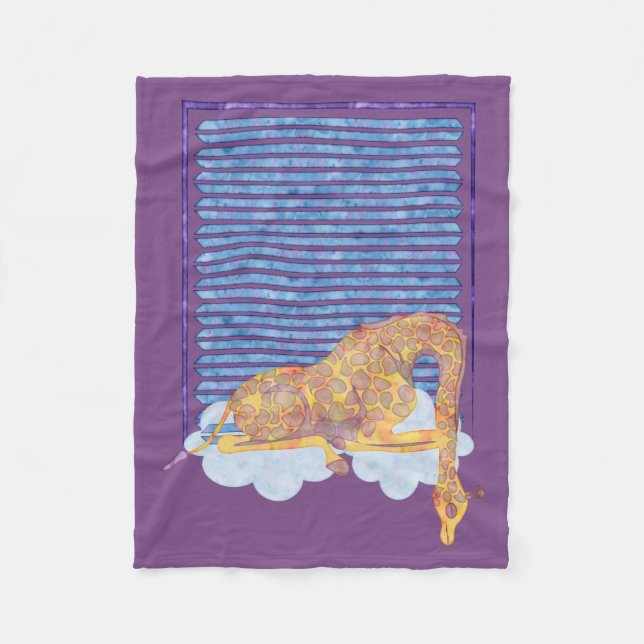 Schlafengiraffen-Baby-Decke Fleecedecke (Vorderseite)