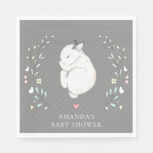 Schlafenhäschen-Babyparty-Papierservietten Serviette