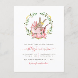 Schlafenhäschen Mädchen-Baby-der Dusche in der Einladungspostkarte