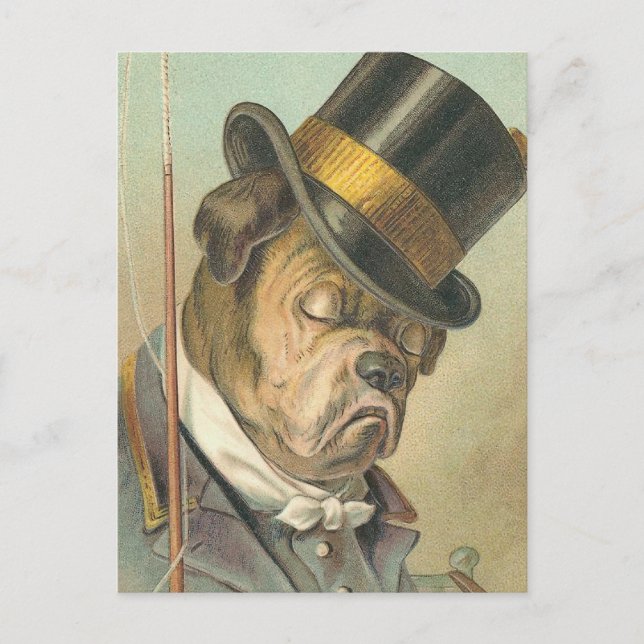 "Schlafenhunde" Vintage Illustration Postkarte (Vorderseite)
