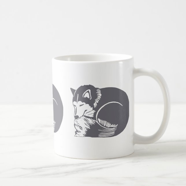 SchlafenHuskies-Tassen-Trinkbehälter Kaffeetasse (Rechts)