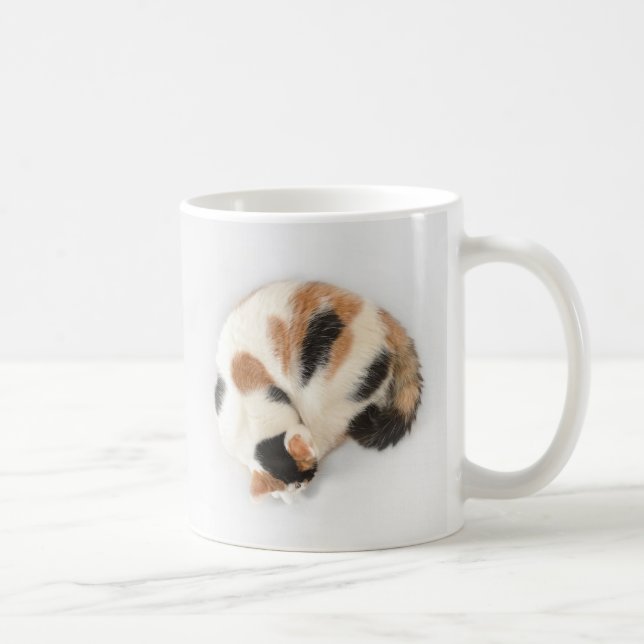 Schlafenkaliko-Katzen-Tasse Kaffeetasse (Rechts)