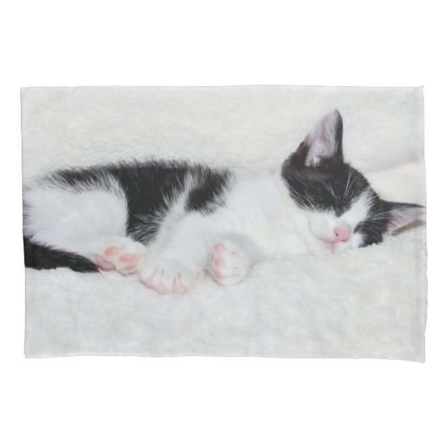 Schlafenkätzchen Kissenbezug (Vorderseite)