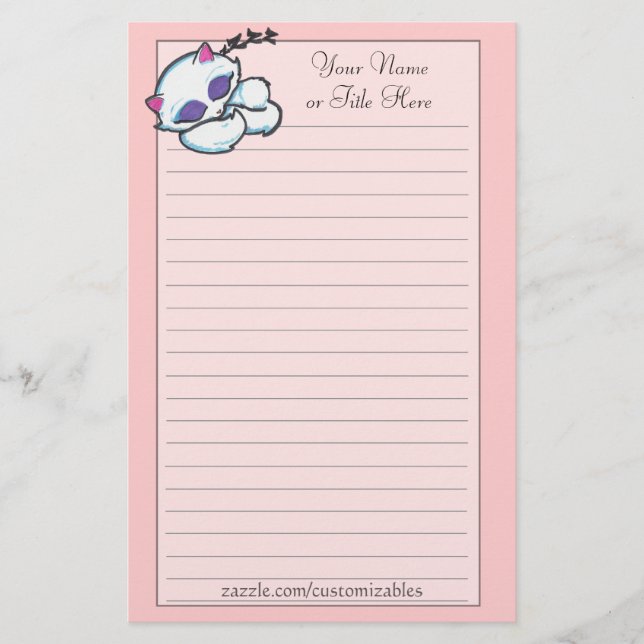 Schlafenkätzchenbriefpapier Briefpapier (Vorderseite)