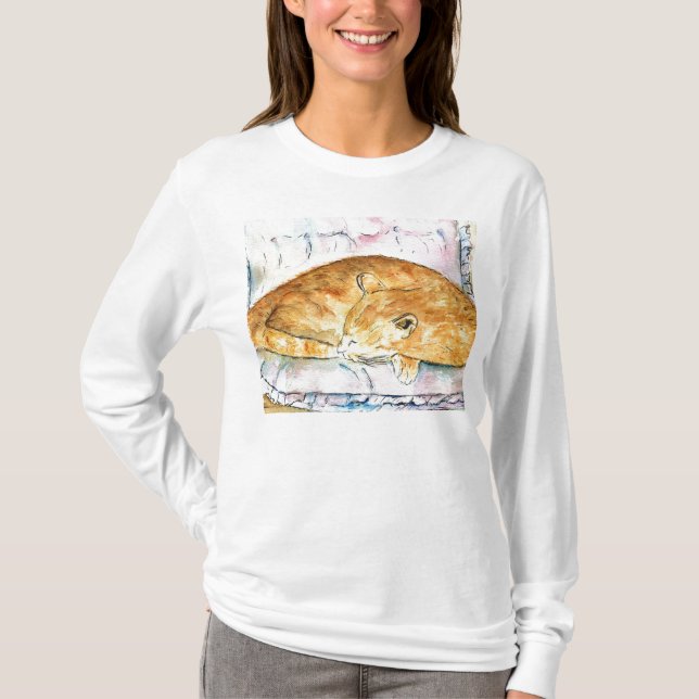Schlafenkatze Lang-Hülse T - Shirt (Vorderseite)