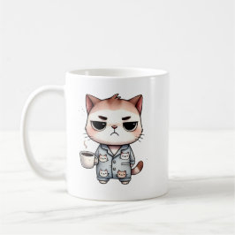 Schläfenkatze mit Kaffee, Grumpy Kitten, Pajama Ca Kaffeetasse