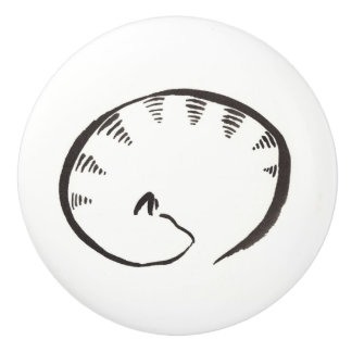 SchlafenMiezekatze-Griff Keramikknauf