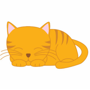 Schlafenorange Tabby-Katze Freistehende Fotoskulptur