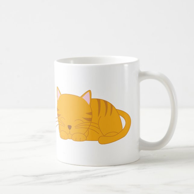 Schlafenorange Tabby-Katze Kaffeetasse (Rechts)