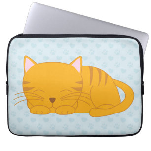 Schlafenorange Tabby-Katze Laptopschutzhülle