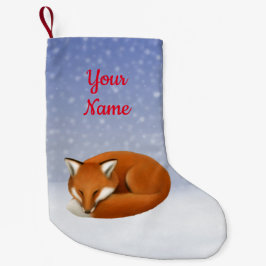 Schlafenroter Fox-WeihnachtsStrumpf Kleiner Weihnachtsstrumpf