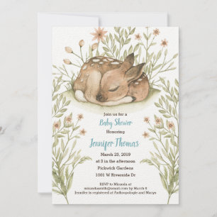 Schlafenrotwild-Babyparty-Einladung Ankündigung