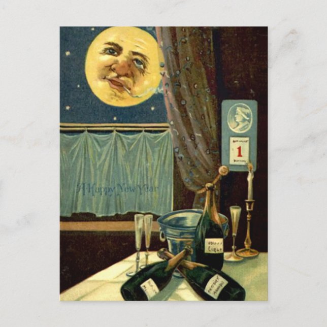 Schlafenswertes Neujahr Montag nach dem Party Postkarte (Vorderseite)