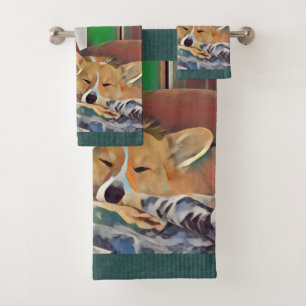 Schlafenwaliser Corgi Badhandtuch Set