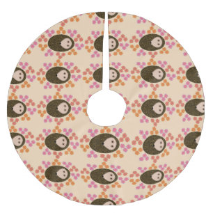 Schläfer Igel und Blume Baumrock Polyester Weihnachtsbaumdecke