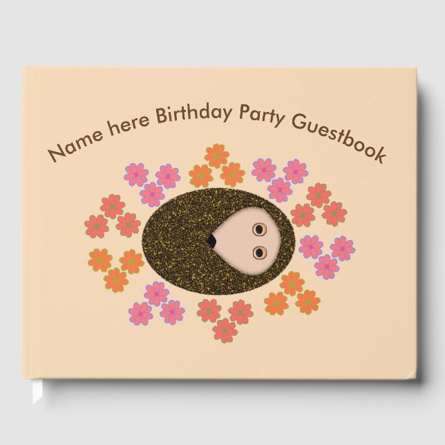 Schläfer Igel und Blume Geburtstag Gästebuch (Vorderseite)