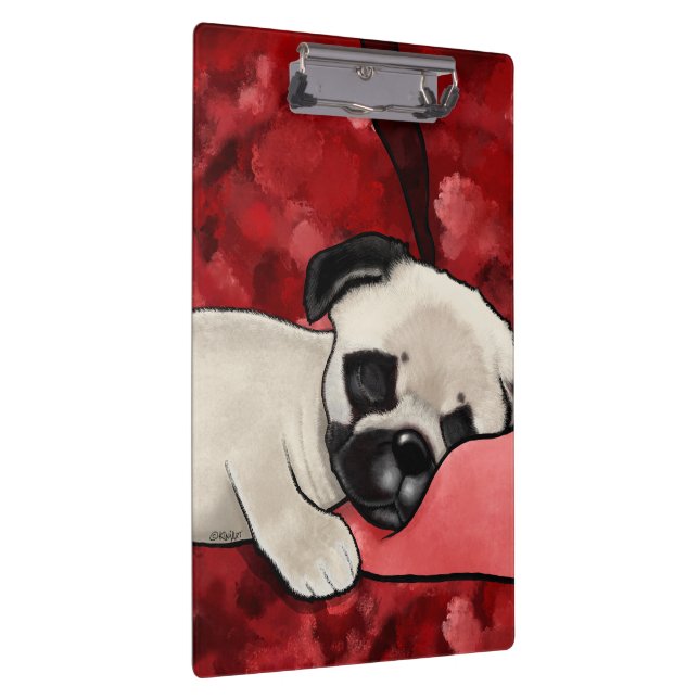 Schläfer-Mops-Welpe Klemmbrett (Rechts)