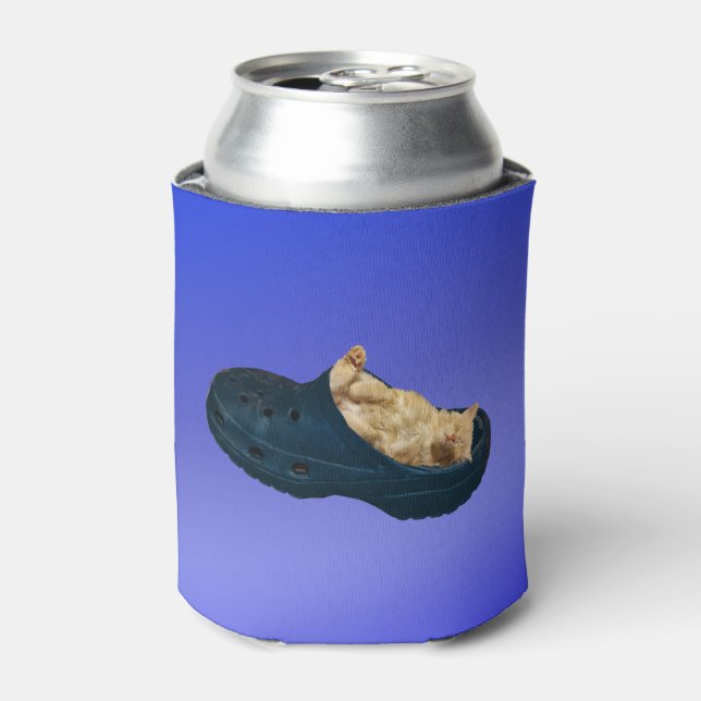 Schlafflaume Kätzchen in Croc Shoe, Dosenkühler (Kanne Vorderseite)