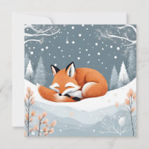 Schlaffox im Schnee Winterweihnachtsfest