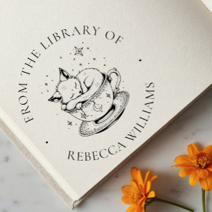 Schlaffox in der Bibliothek des Magischen Teacup-B Gummistempel