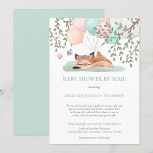 Schlaffoxballons Aquamarine Babydusche per Mail Einladung