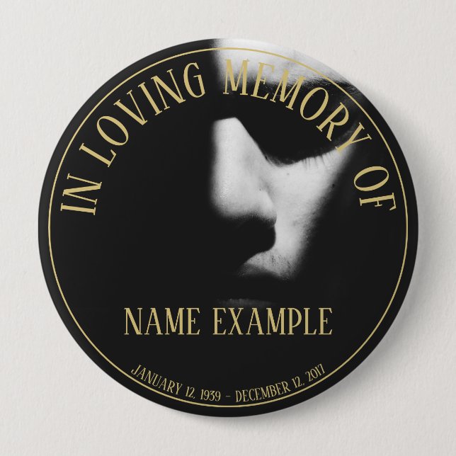 Schlafgesicht in halbem Schattenknopf Button (Vorderseite)