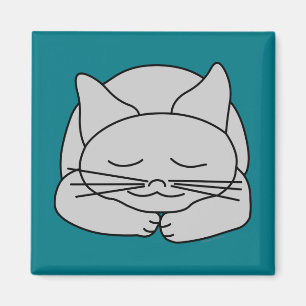Schlafgraue Katze Magnet