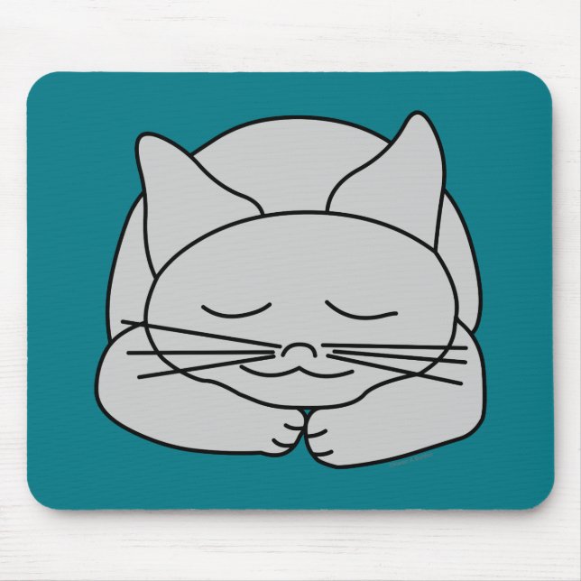 Schlafgraue Katze Mousepad (Vorne)