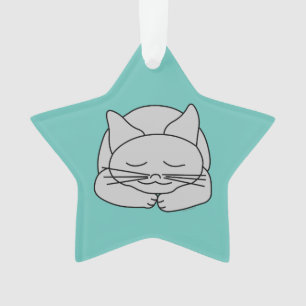 Schlafgraue Katze Ornament