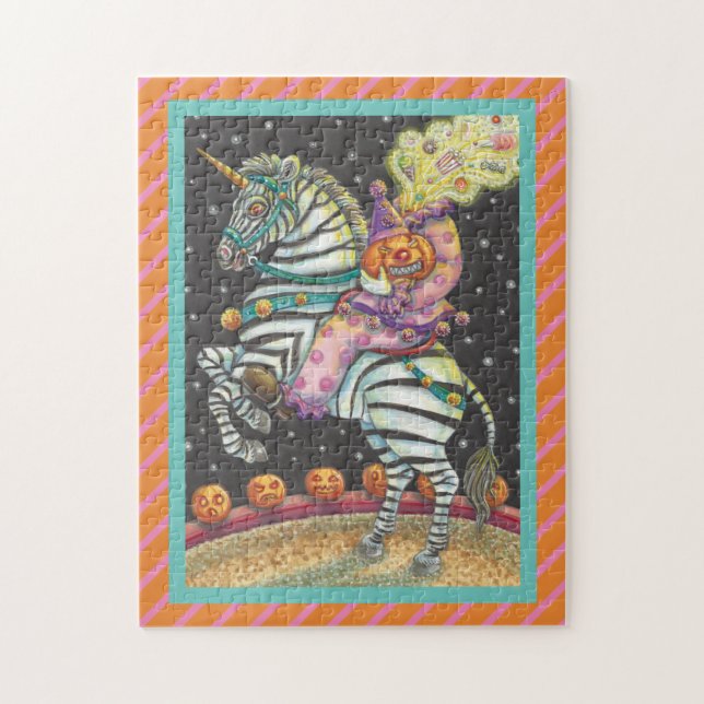 SCHLAFHOLLOW CIRCUS CLOWN, HALLOWEEN ZEBRA PUZZLE (Vertikal)