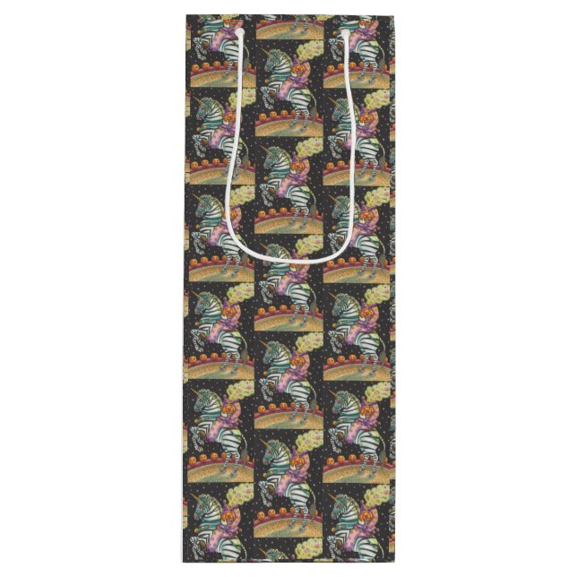 SCHLAFHOLLOW CIRCUS CLOWN, UNICORN ZEBRA WEINBag Geschenktüte Für Weinflaschen (Vorderseite)