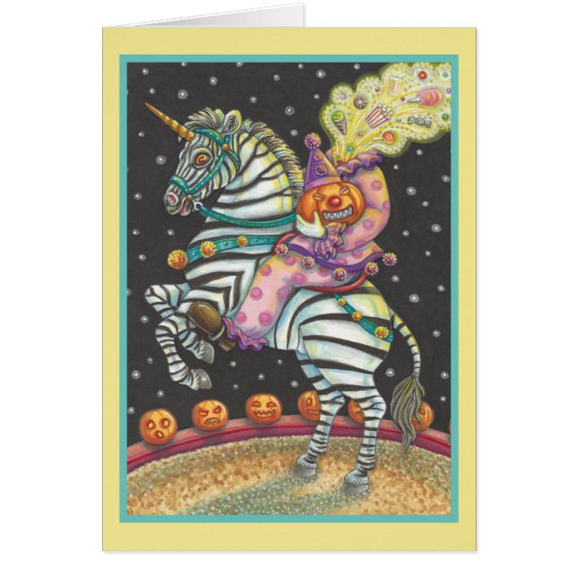SCHLAFHOLLOW CIRCUS CLOWN, ZEBRA GREETING CARD B (Vorne)
