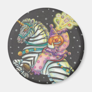 SCHLAFHOLLOW CIRCUS CLOWN, ZEBRA UNICORN MAGNET