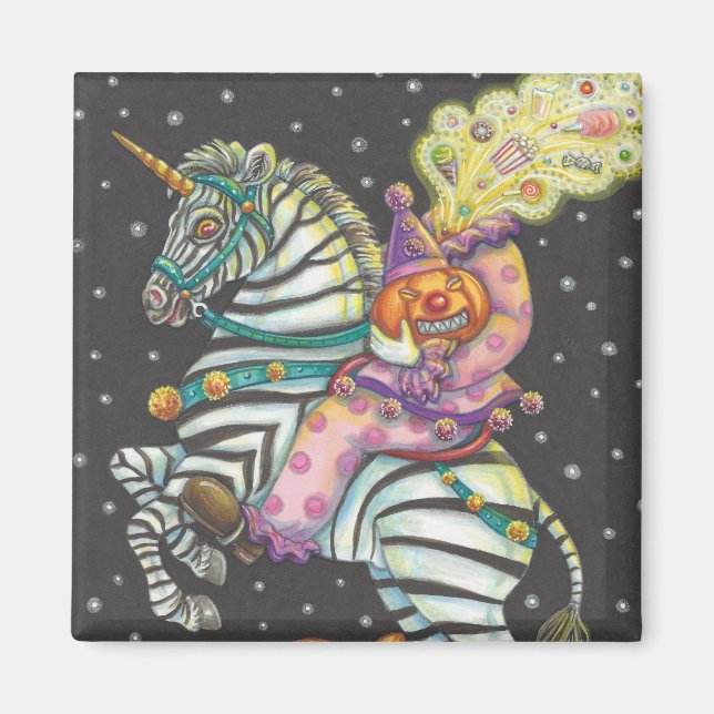 SCHLAFHOLLOW CIRCUS CLOWN, ZEBRA UNICORN MAGNET (Vorne)