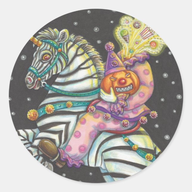 SCHLAFHOLLOW CIRCUS CLOWN, ZEBRA UNICORN STICKERS (Vorderseite)