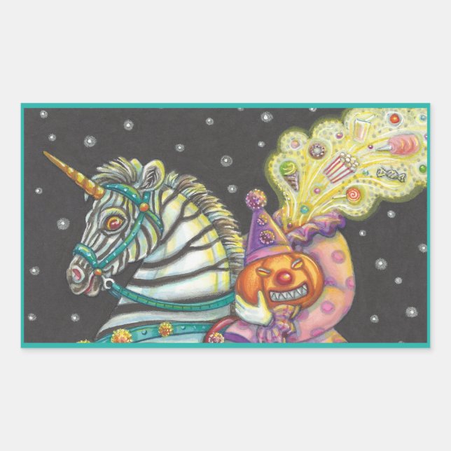 SCHLAFHOLLOW CIRCUS CLOWN, ZEBRA UNICORN STICKERS (Vorderseite)
