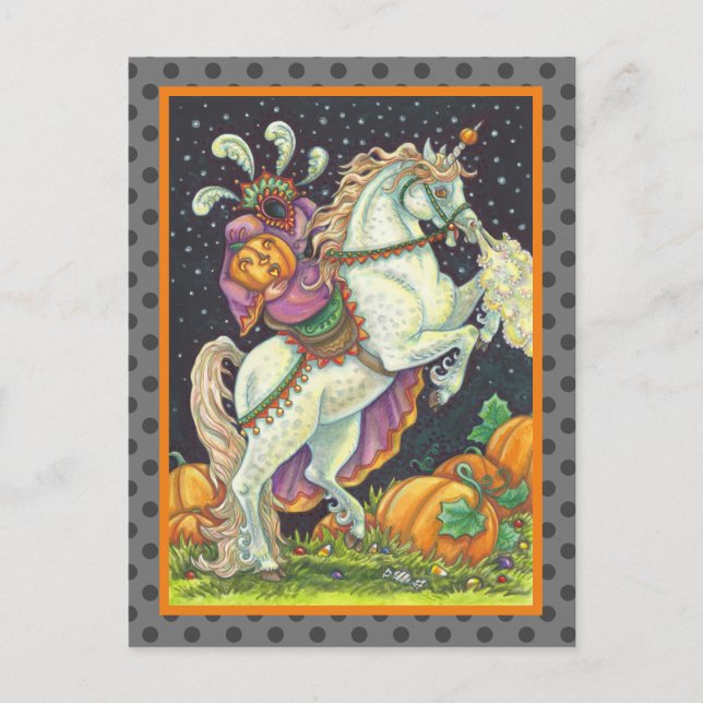 SCHLAFHOLLOW HEADLESS HORSEWOMAN, HALLOWEEN POSTKARTE (Vorderseite)