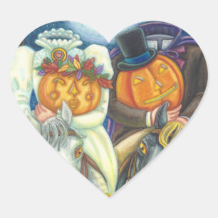 SCHLAFHOLLOW WEDING COUPLE, HALLOWEEN STIMMEN Herz-Aufkleber