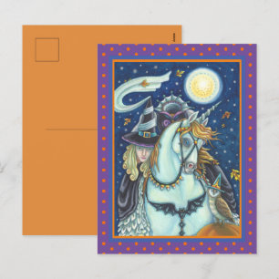 SCHLAFHOLZ, HEADLESS GOTHIC WITCH, UNICORN, OWL FEIERTAGSPOSTKARTE