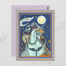 SCHLAFHOLZ, HEADLESS GOTHIC WITCH, UNICORN, OWL POSTKARTE