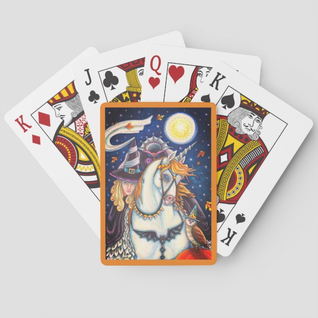 SCHLAFHOLZ, HEADLESS GOTHIC WITCH, UNICORN, OWL SPIELKARTEN (Rückseite)