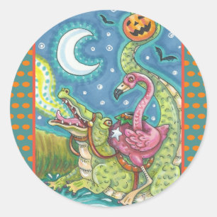 SCHLAFHOLZPINK FLAMINGO STICKERS RUNDE